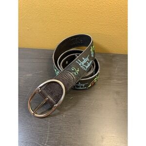 Harley Davidson Embroidered Floral Belt Colorful M/ L Biker